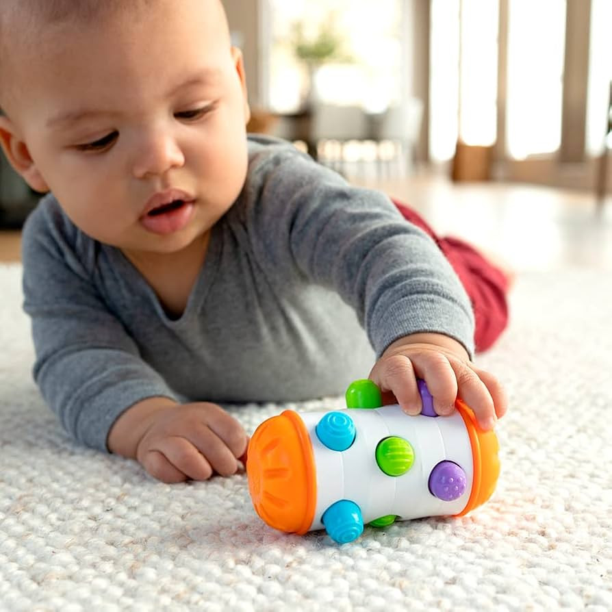 Fat Brain Toys Rolio - Sensory Tummy Time and Rattle Toy for Babies Ages 6 Months+ | Amazon (US)