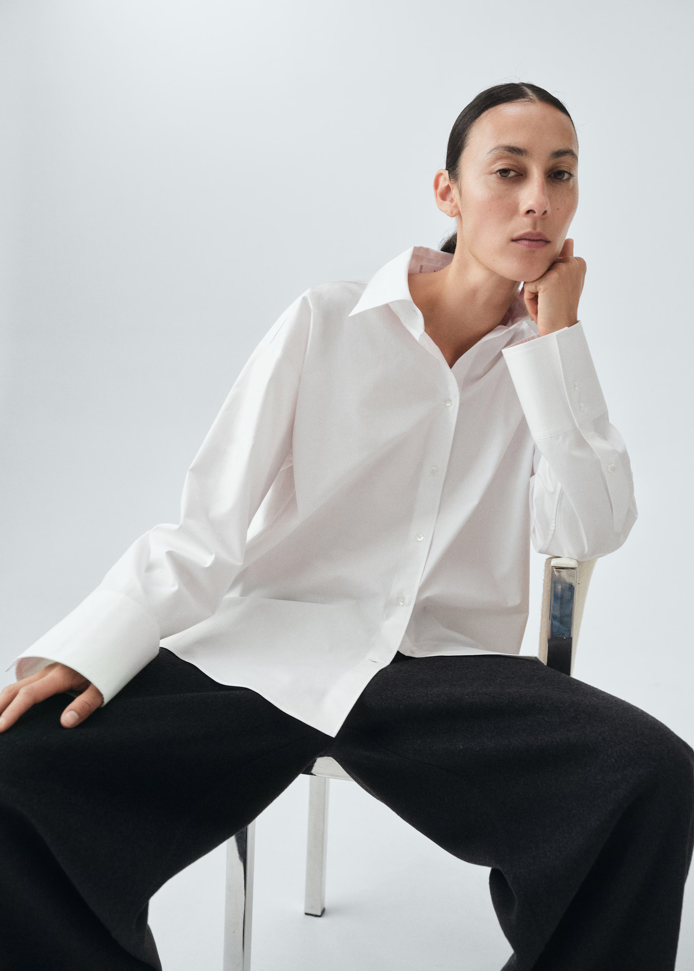 Oversize poplin shirt - Women | MANGO United Kingdom | Mango EU