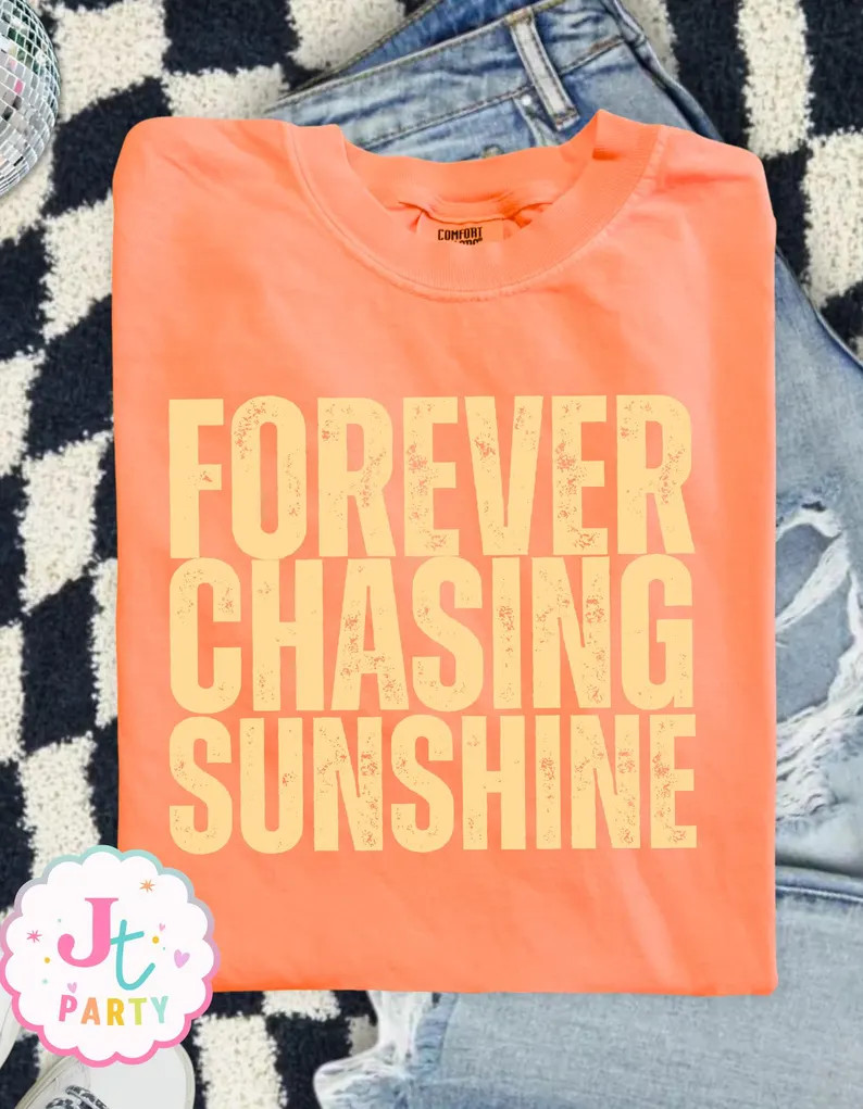 Forever Chasing Sunshine Shirt | Comfort Colors\u00ae Beach Lake Tee - Etsy | Etsy (Global)