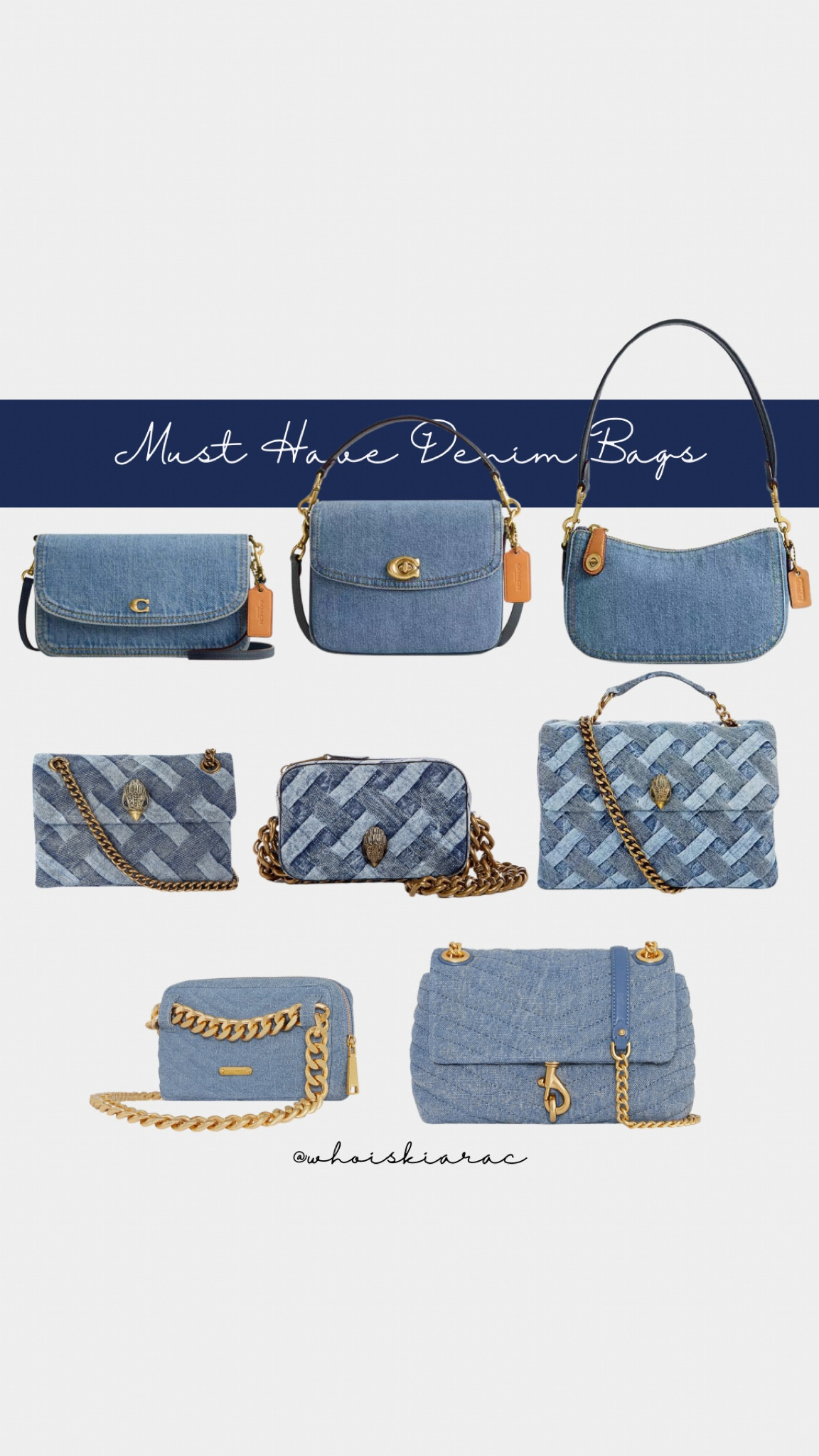 Must have denim bags perfect for Spring 👜 🌸🌷
Rebecca Minkoff, Kurt Geiger, Coach 

#LTKover40 #LTKitbag #LTKstyletip