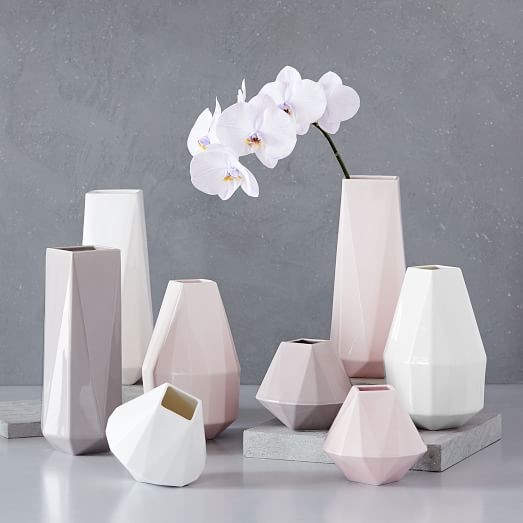 Faceted Porcelain Vases | West Elm (US)