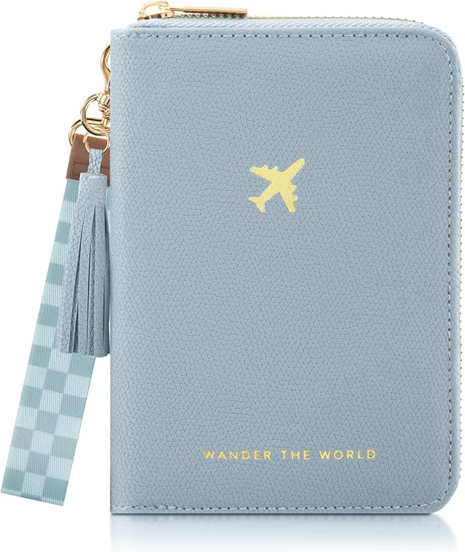 Beautiful Passport Holder for Travel with Wristlet Strap - All-in-One Wallet for Women with Card ... | Amazon (US)