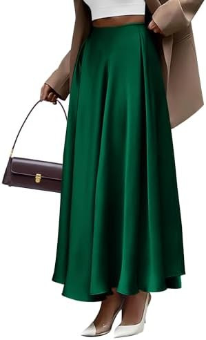 BTFBM High Waisted Skirts for Women Fall Clothes 2025 Elegant Satin Flowy A-Line Cocktail Formal ... | Amazon (US)