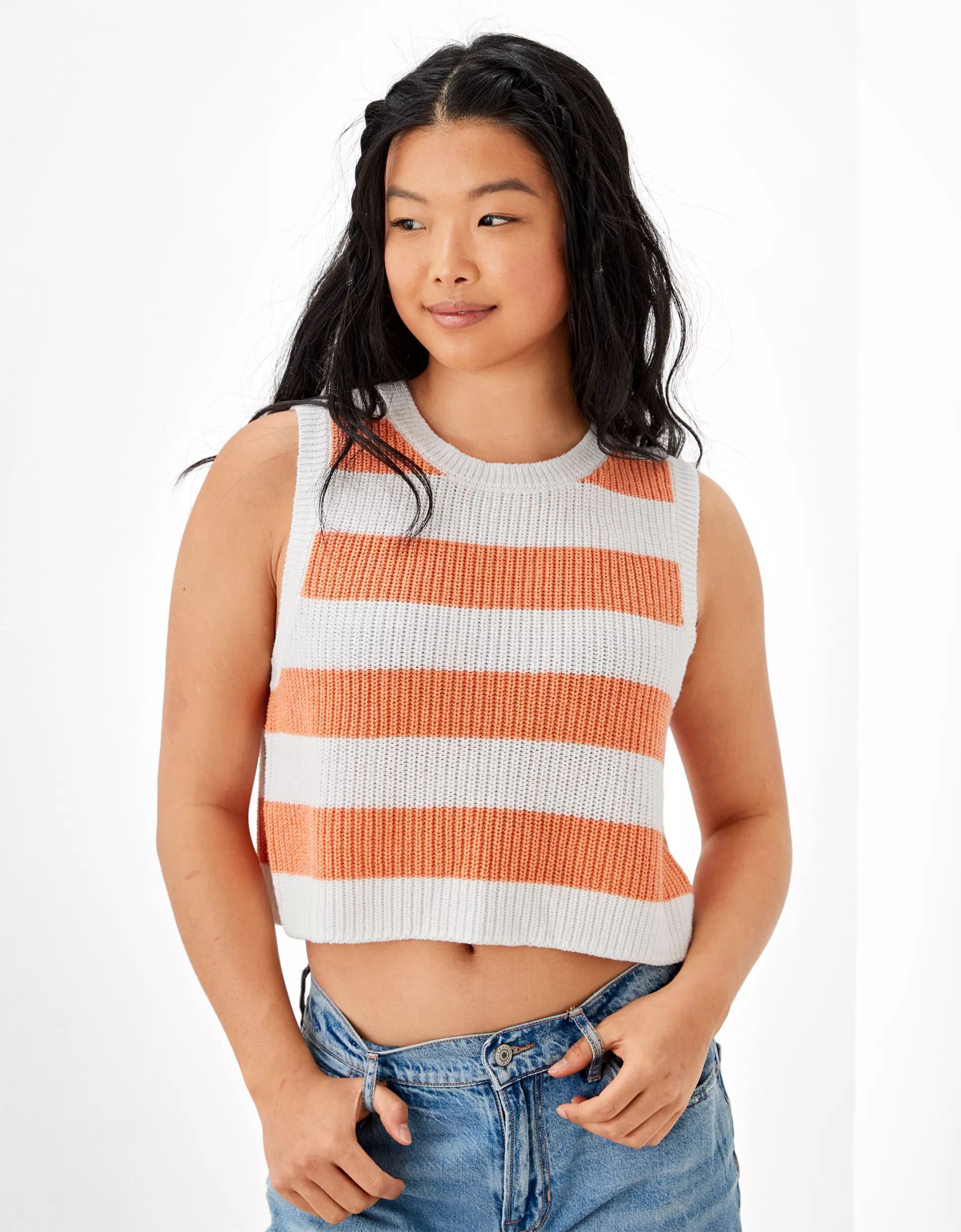 AE Striped Sweater Tank Top | American Eagle Outfitters (US & CA)