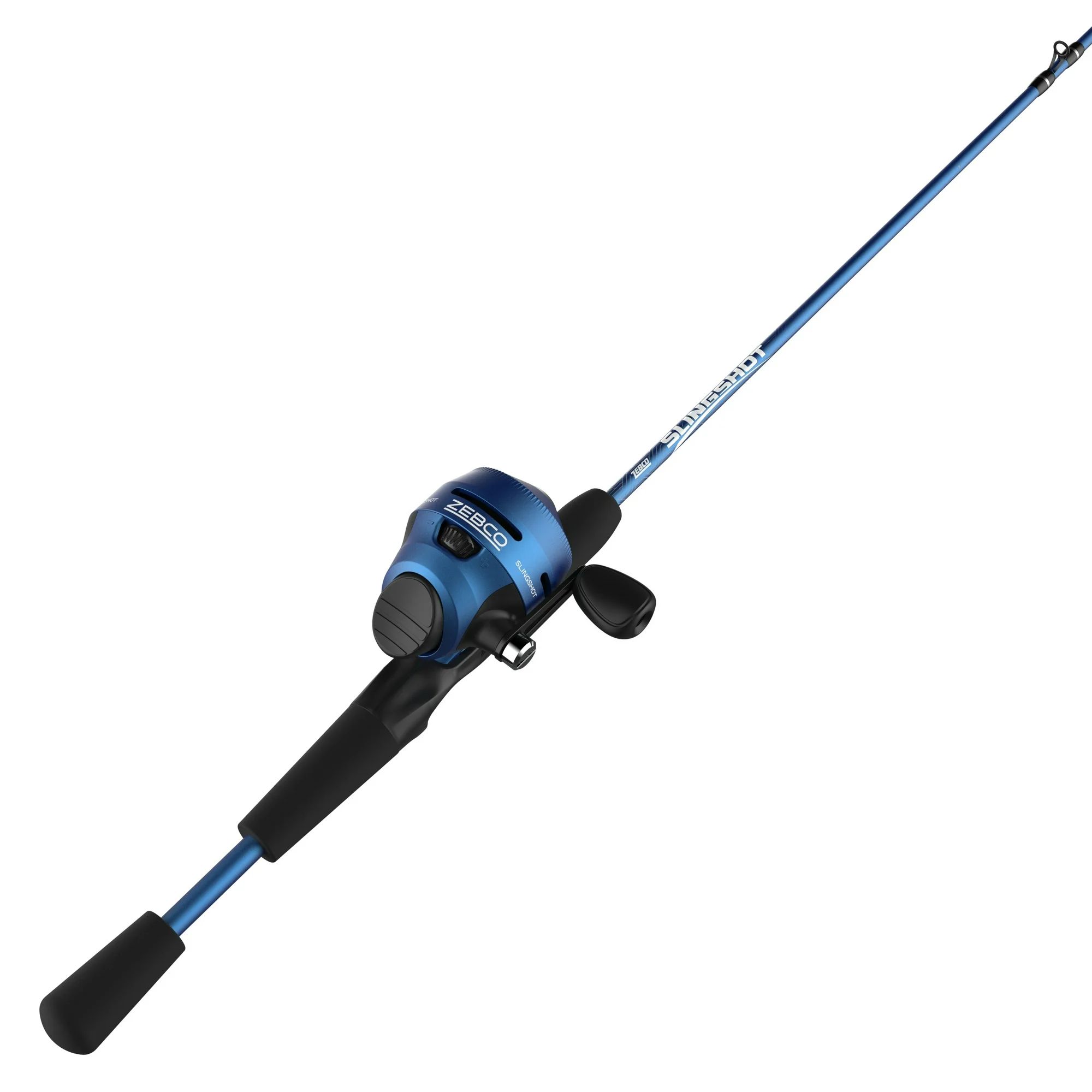 Zebco Slingshot Spincast Reel and Fishing Rod Combo, 5-Foot 6-in 2-Piece Rod, Blue | Walmart (US)
