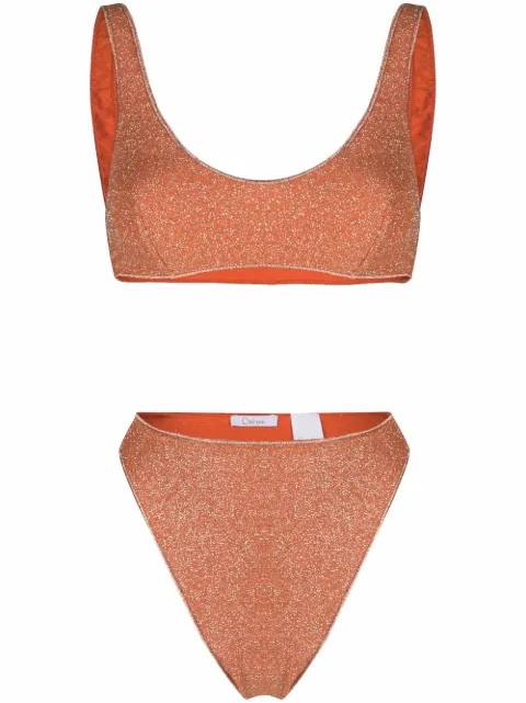 Oséree high-rise Glitter Bikini - Farfetch | Farfetch Global