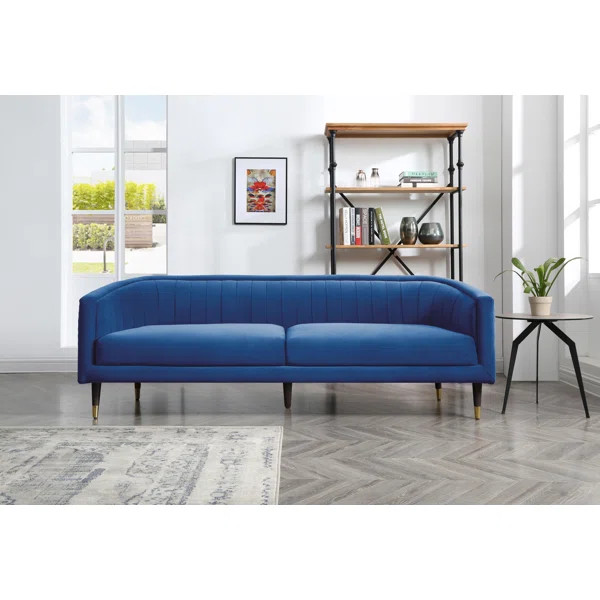Genesis 84" Velvet Tuxedo Arm Sofa | Wayfair North America