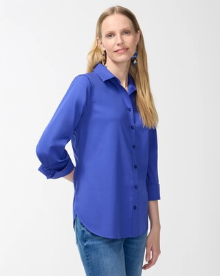 No Iron™ 3/4 Sleeve Stretch Shirt | Chico's | Chico's