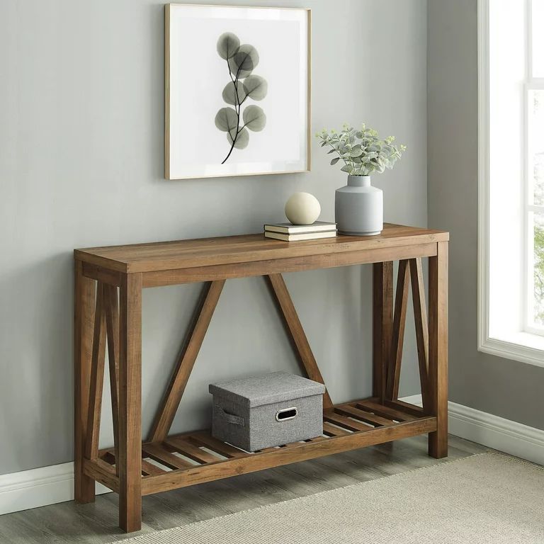 Manor Park Modern Farmhouse Console Table, Reclaimed Barnwood | Walmart (US)