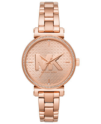 Michael Kors Women's Sofie Rose Gold-Tone Stainless Steel Bracelet Watch 36mm & Reviews - Macy's | Macys (US)