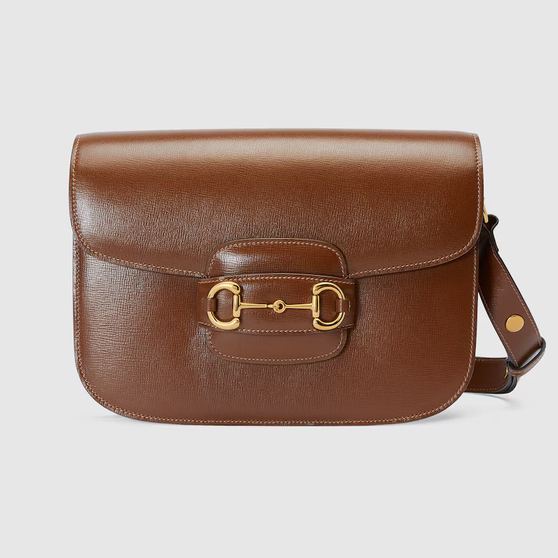 GUCCI Horsebit 1955 Small Shoulder Bag, Brown, Leather | Gucci (US)