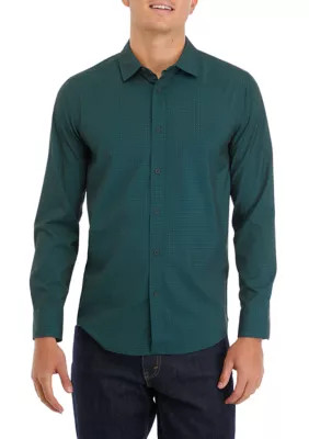 Kenneth Cole Men's Sport Assorted Classic Button Down Shirt, Green, Small | Belk