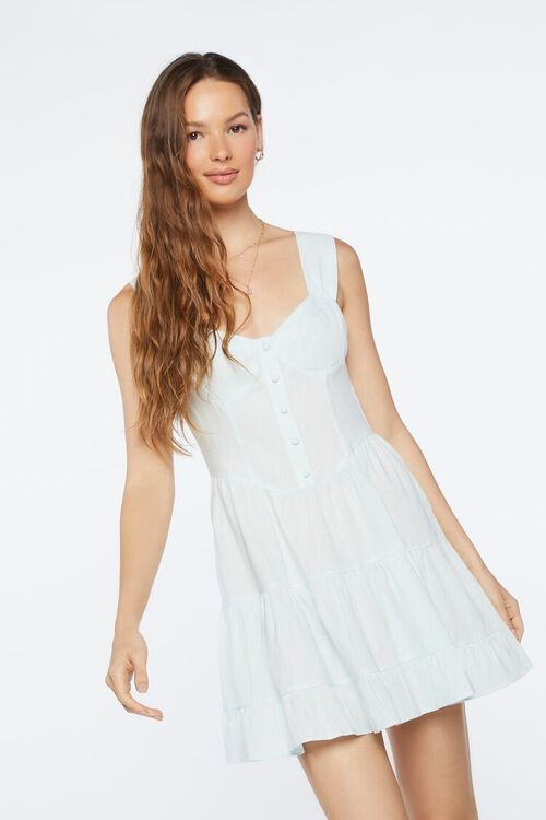 Linen-Blend Tiered Mini Dress | Forever 21 (US)