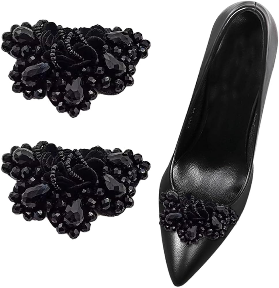 2 Pcs Women Bow Shoe Clips Vintage Beading Shoe Embellishment Detachable Shoe Buckle Accessories ... | Amazon (US)