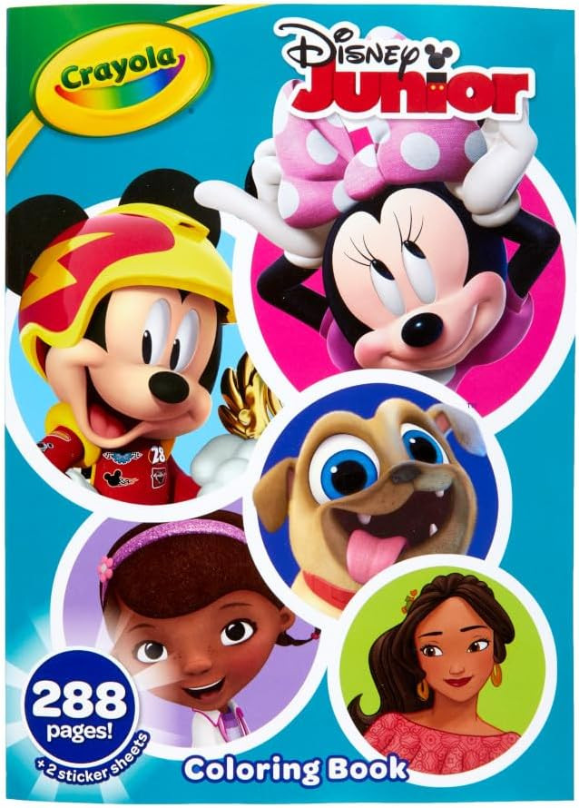 Crayola Disney Jr. Coloring Book (288 Pages), Includes Disney Stickers, Giant Coloring Book for Kids & Adults, Travel Activity, Ages 3 + | Amazon (US)