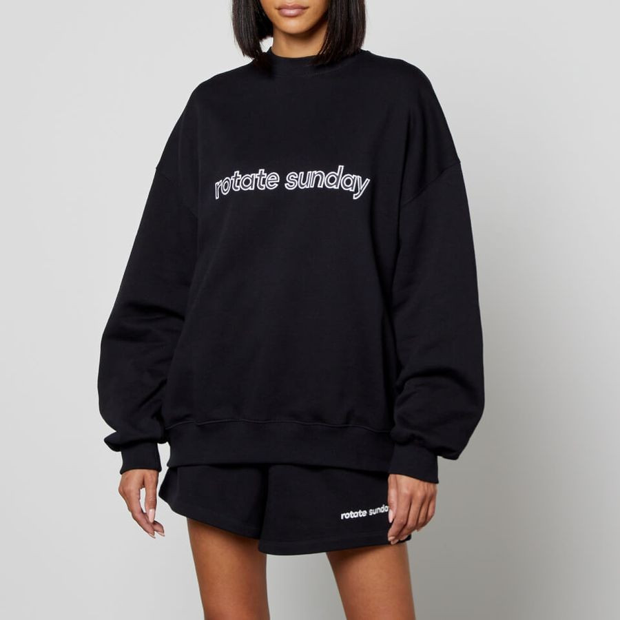 ROTATE Birger Christensen Iris Logo Organic Cotton-Jersey Sweatshirt | Coggles (Global)