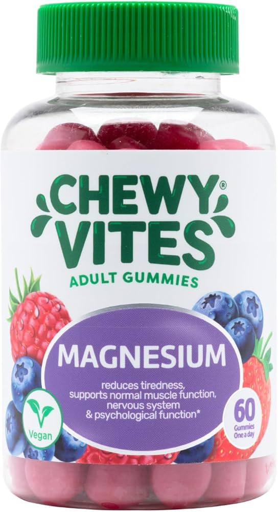 Chewy Vites Adult Gummies Magnesium Citrate 736mg Offering 82.5mg of Elemental Magnesium, 60 Vita... | Amazon (UK)