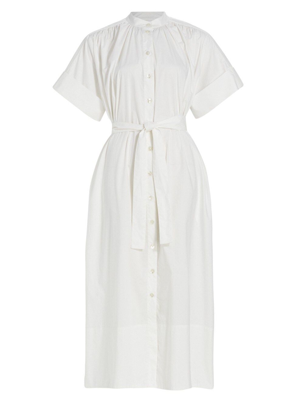 Gathered Short-Sleeve Shirtdress | Saks Fifth Avenue