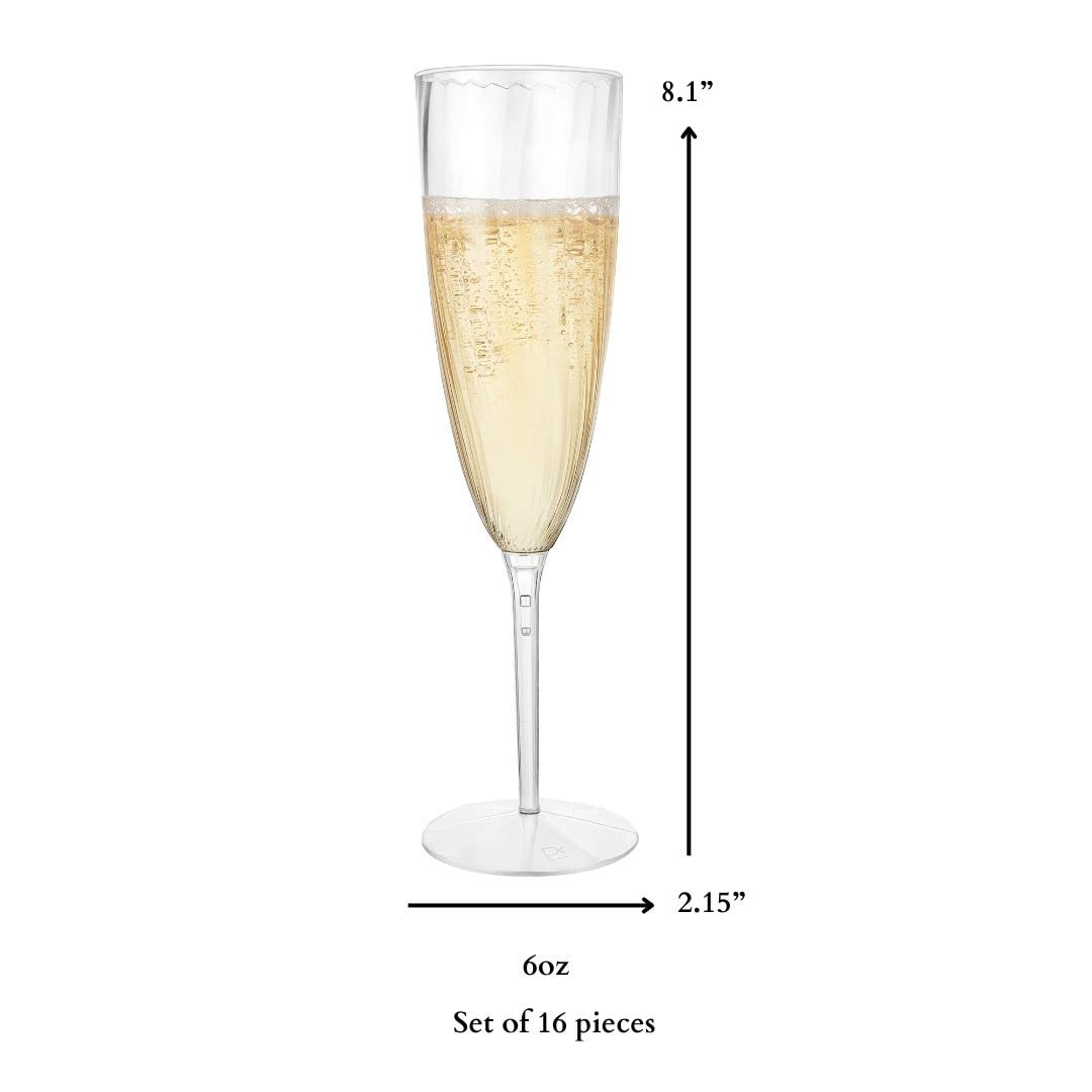 Lillian Tablesettings Premium Champagne Flutes 6 oz. Clear Hard Plastic 1-Piece Disposable Glasse... | Amazon (US)