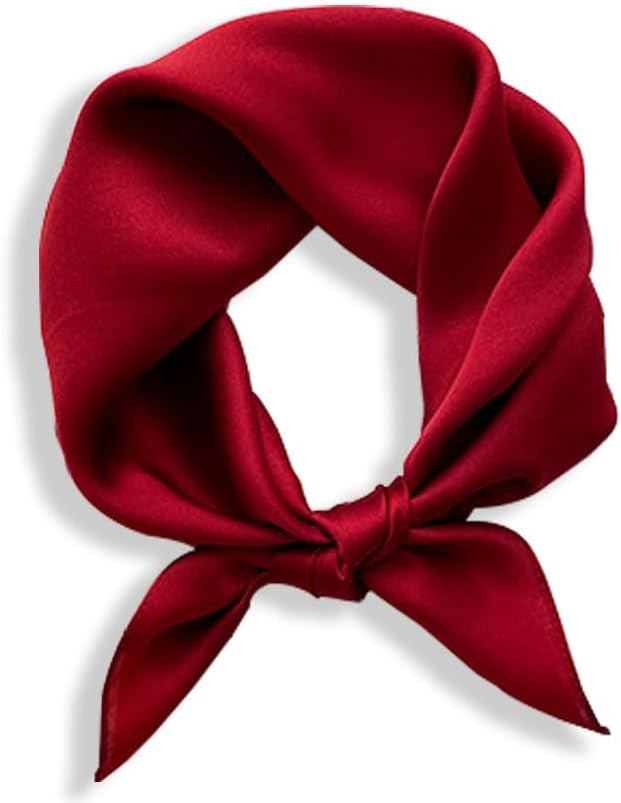 100% Mulberry Silk Neck Scarf - 21'' x 21'' Lightweight Neckerchief - Women Men Small Square Digi... | Amazon (US)