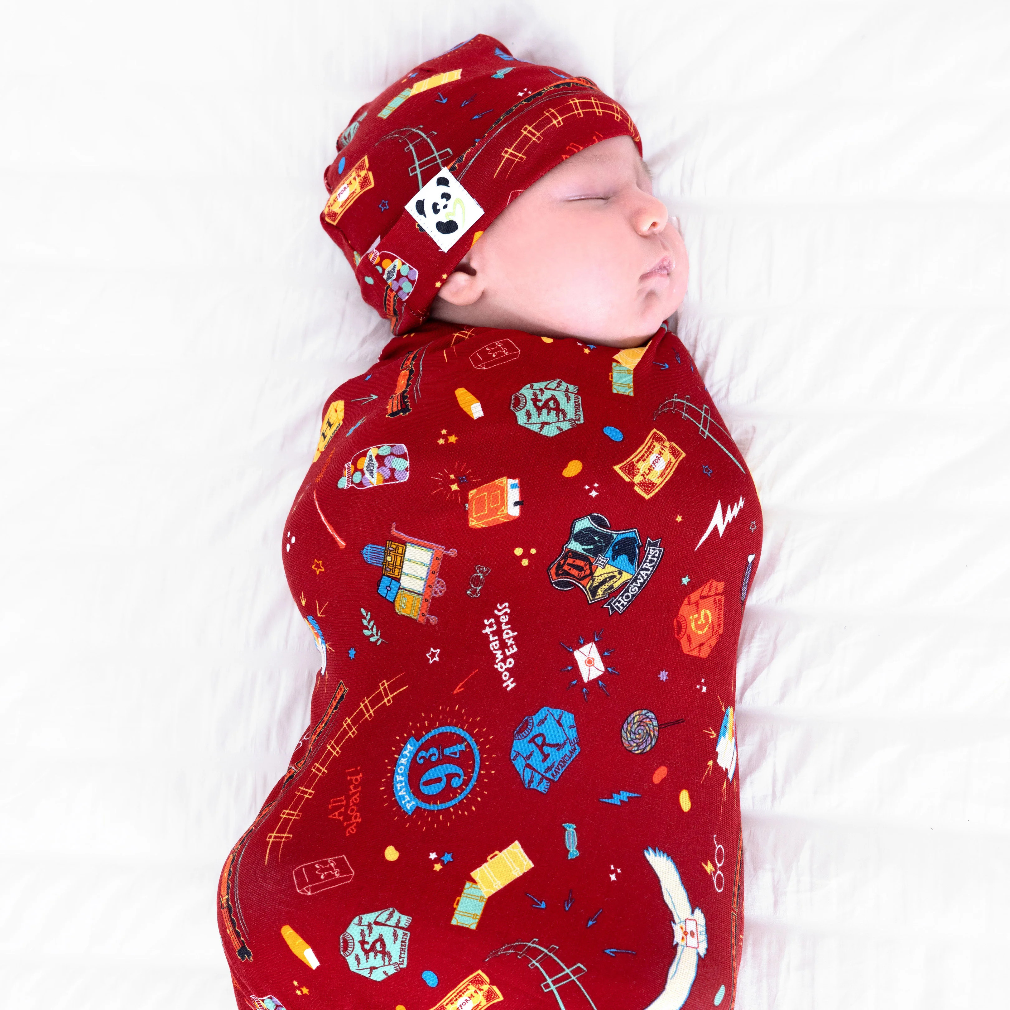 Hogwarts Express Bamboo Swaddle & Beanie Set | Bellabu Bear
