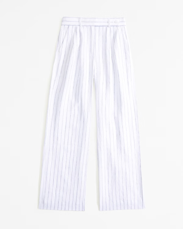 Women's A&F Sloane Tailored Premium Linen Pant | Women's Bottoms | Abercrombie.com | Abercrombie & Fitch (US)