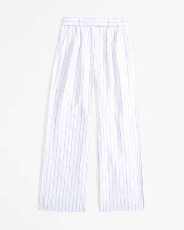 Women's A&F Sloane Tailored Premium Linen Pant | Women's Bottoms | Abercrombie.com | Abercrombie & Fitch (UK)
