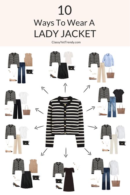 10 ways to wear a lady jacket ✔️ All the outfits are from the French Minimalist Fall 2023 capsule wardrobe in the Capsule Wardrobe Store 🍂 Which outfit is your favorite?