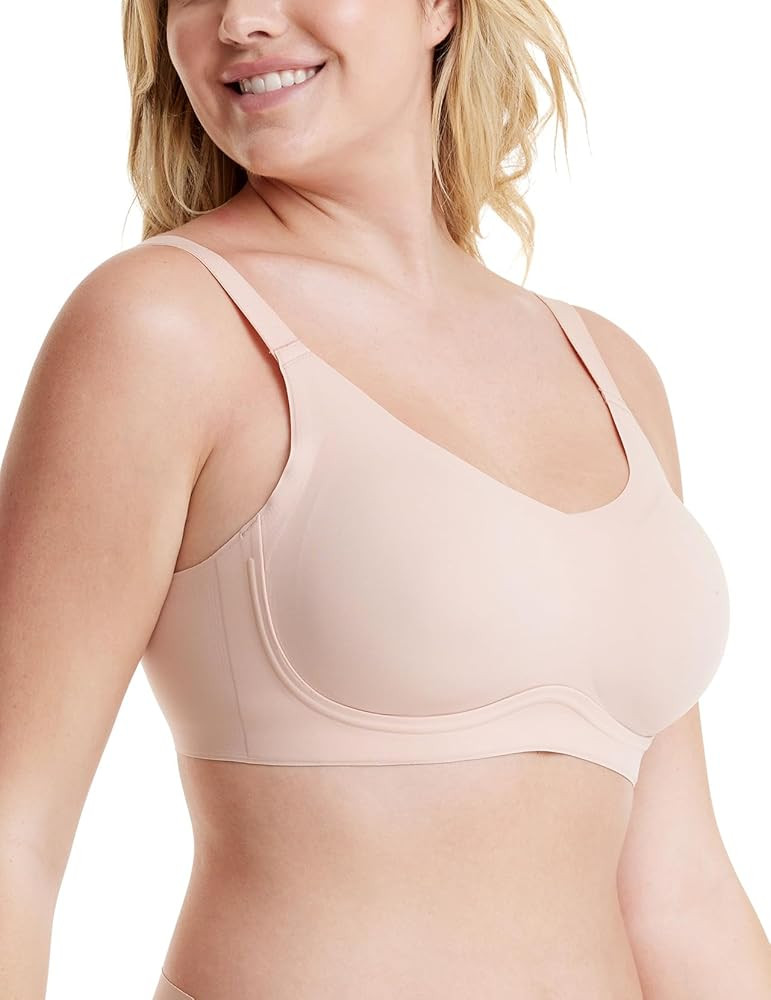 Seamless Bra Wireless with Support B-G Cups for Women, Lightly Lined Zero Gravity Sculpt Classic ... | Amazon (US)