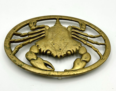 Gorham Solid Brass Crab Trivet Footed Vintage 1983 BR17 Italy Beachy Nautical | eBay US