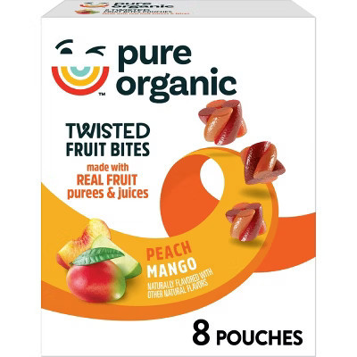 Pure Organic Twisted Fruit Bites Peach Mango - 5.6oz/8ct | Target