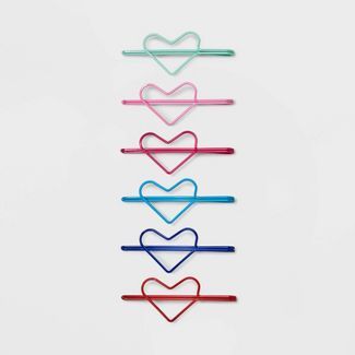 Girls' 6pk Heart Bobbie Pins - Cat & Jack™ | Target