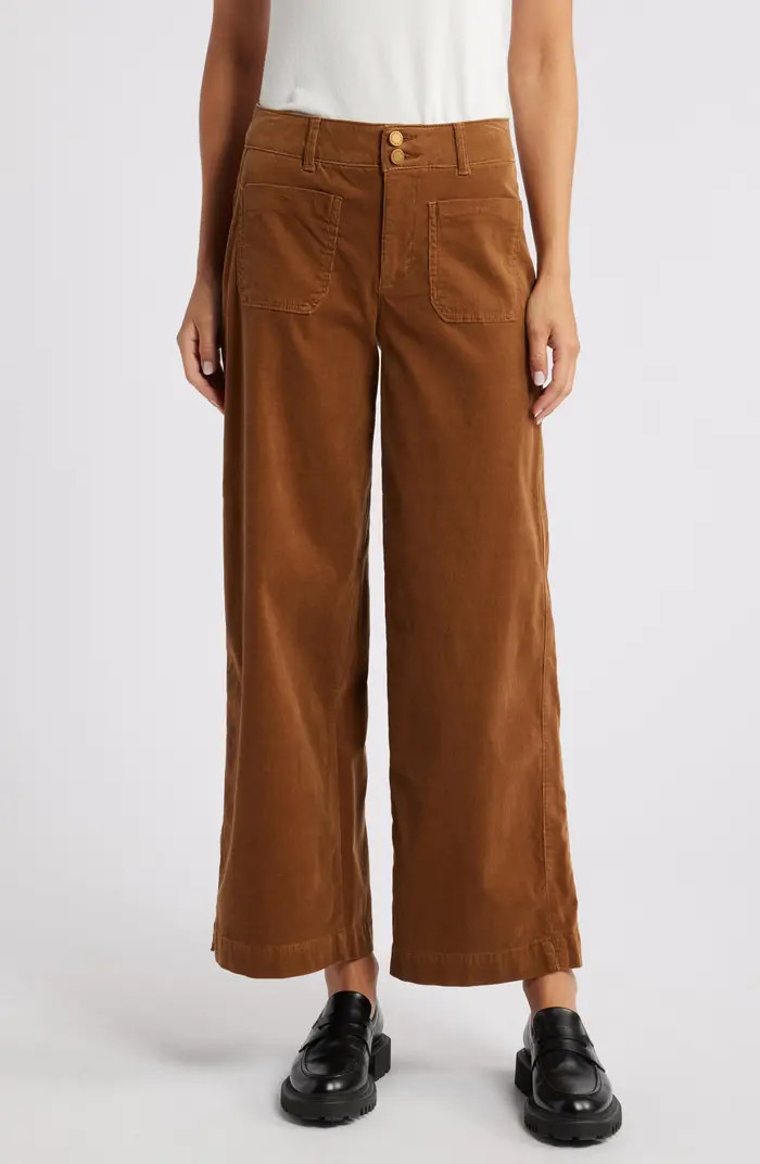 Wit & Wisdom 'Ab'Solution Patch Pocket High Waist Wide Leg Corduroy Pants | Nordstrom | Nordstrom
