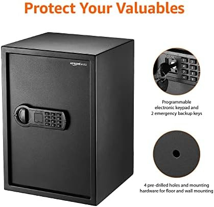 Amazon Basics Steel Home Security Safe with Programmable Keypad - Secure Documents, Jewelry, Valu... | Amazon (US)