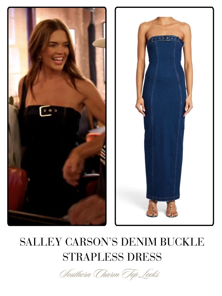 Salley Carson’s Denim Strapless Buckle Dresss