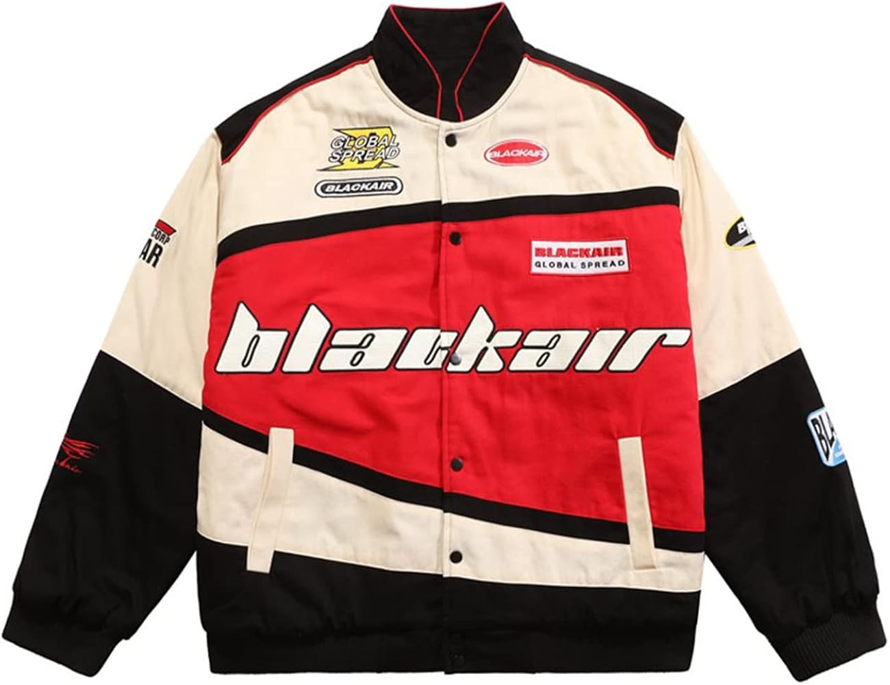 Mens Varsity Baseball Jacket Bomber Coats Cotton Fur Jackets Streetwear with Pocket | Amazon (US)