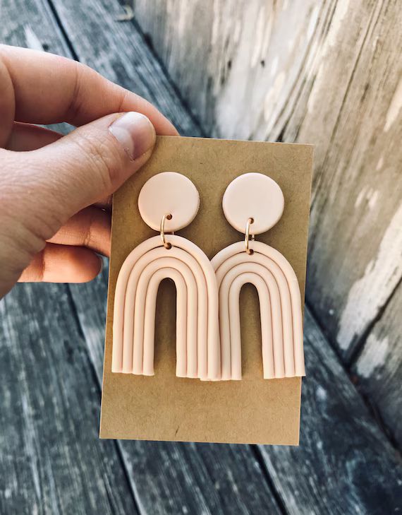 THE MOLLY | Rainbow Clay Earrings | Modern | Statement Earring | Minimalist | Gift for Her | | Etsy (US)