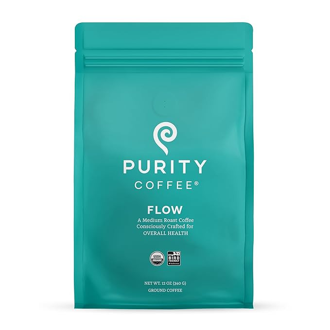 Purity Coffee FLOW Original Medium Roast Ground Coffee for Focus and Clean Energy - USDA Organic ... | Amazon (US)