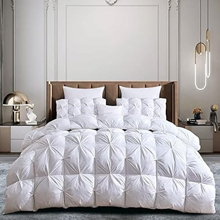 THREAD SPREAD Pinch Pleated 3 Piece Duvet Cover Set 100% Egyptian Cotton 600 Thread Count with Zippe | Amazon (US)