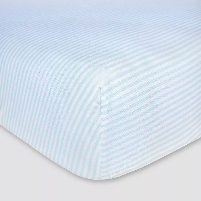 Burt's Bees Baby® Organic Fitted Crib Sheet - Bee Essentials - Stripe | Target