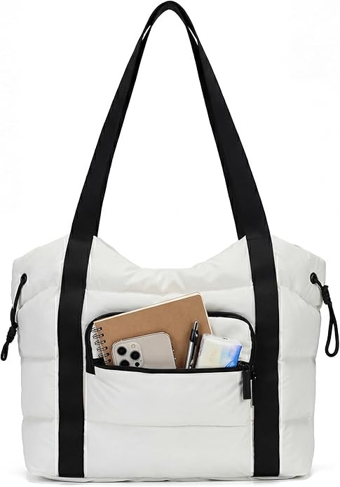 Tote Bag for Women, Lightweight Quilted Puffer Tote with Multiple Pockets, Large Capacity Shoulde... | Amazon (US)