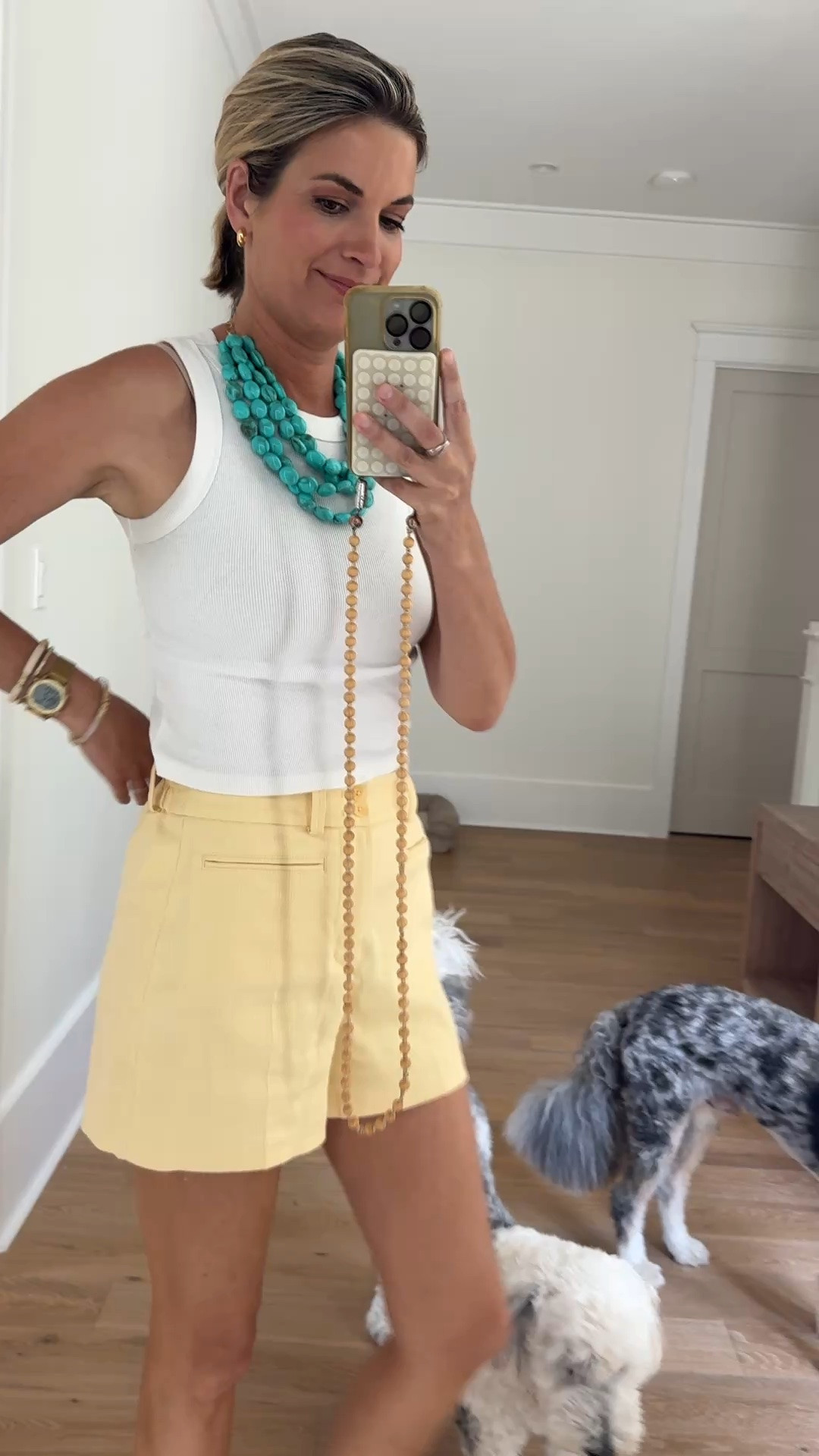 Wearing small in the tank and shorts. Use my new customer discount code on the shorts for 15% off. RACHELXSPANX.

#LTKSaleAlert #LTKOver40 #LTKTall