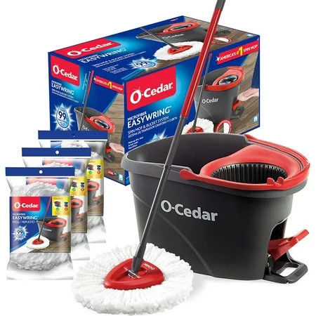 O-Cedar EasyWring Microfiber Spin Mop Bucket Floor Cleaning System | Walmart (US)