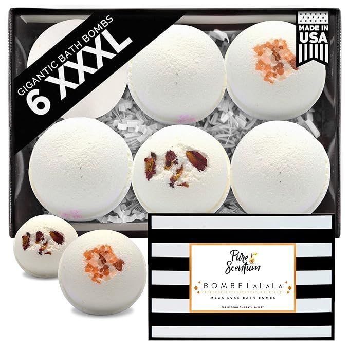 Pure Scentum Extra Large 6oz Vegan Bath Bombs Mothers Day Gift Bath Bombs for Women - US Made 6 R... | Amazon (US)