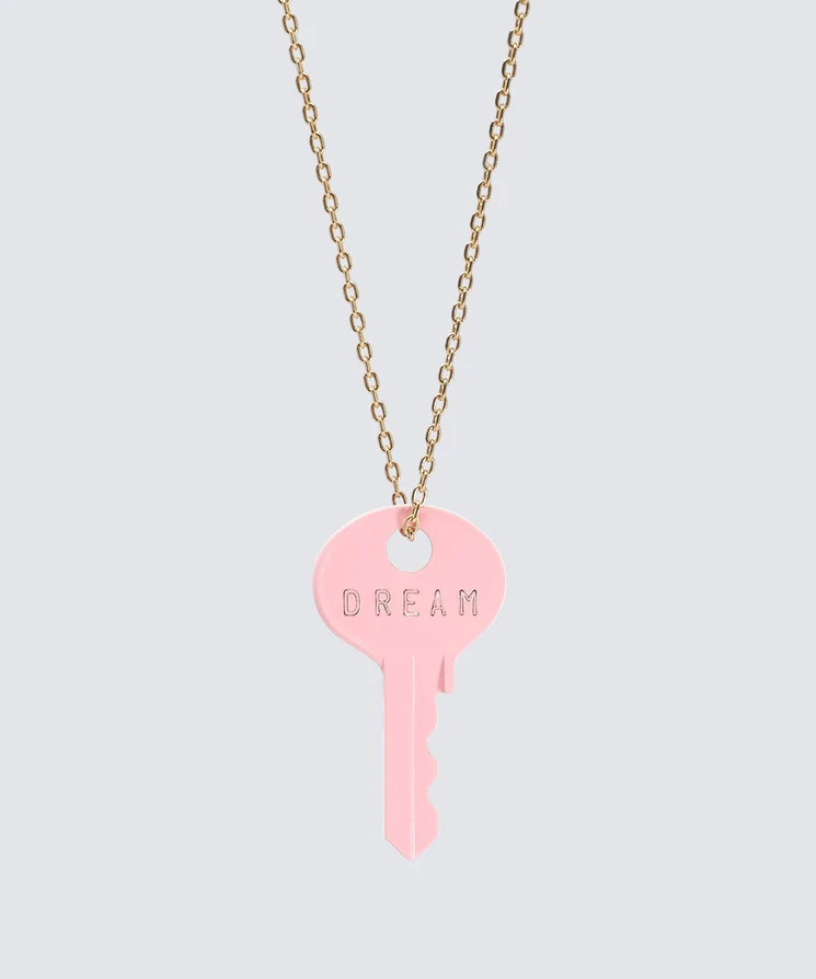 Pastel Pink Dainty Key Necklace | The Giving keys