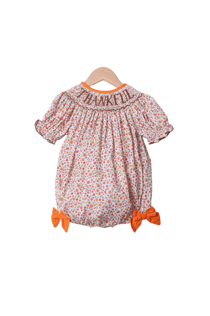 Smocked Thankful Floral Bubble | The Smocked Flamingo