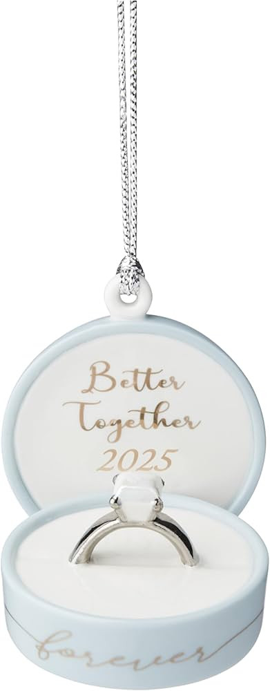 Lenox Ornament, 2025 Together Forever Porcelain Ring Box Ornament, Ring Box Design Christmas Tree... | Amazon (US)