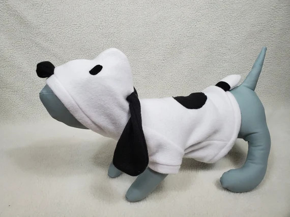 Black/white dog hoodie for dogs, costume | Etsy (US)