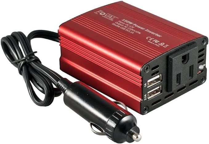 Foval 150W Car Power Inverter 12V DC to 110V AC Converter with 3.1A Dual USB Car Charger | Amazon (US)