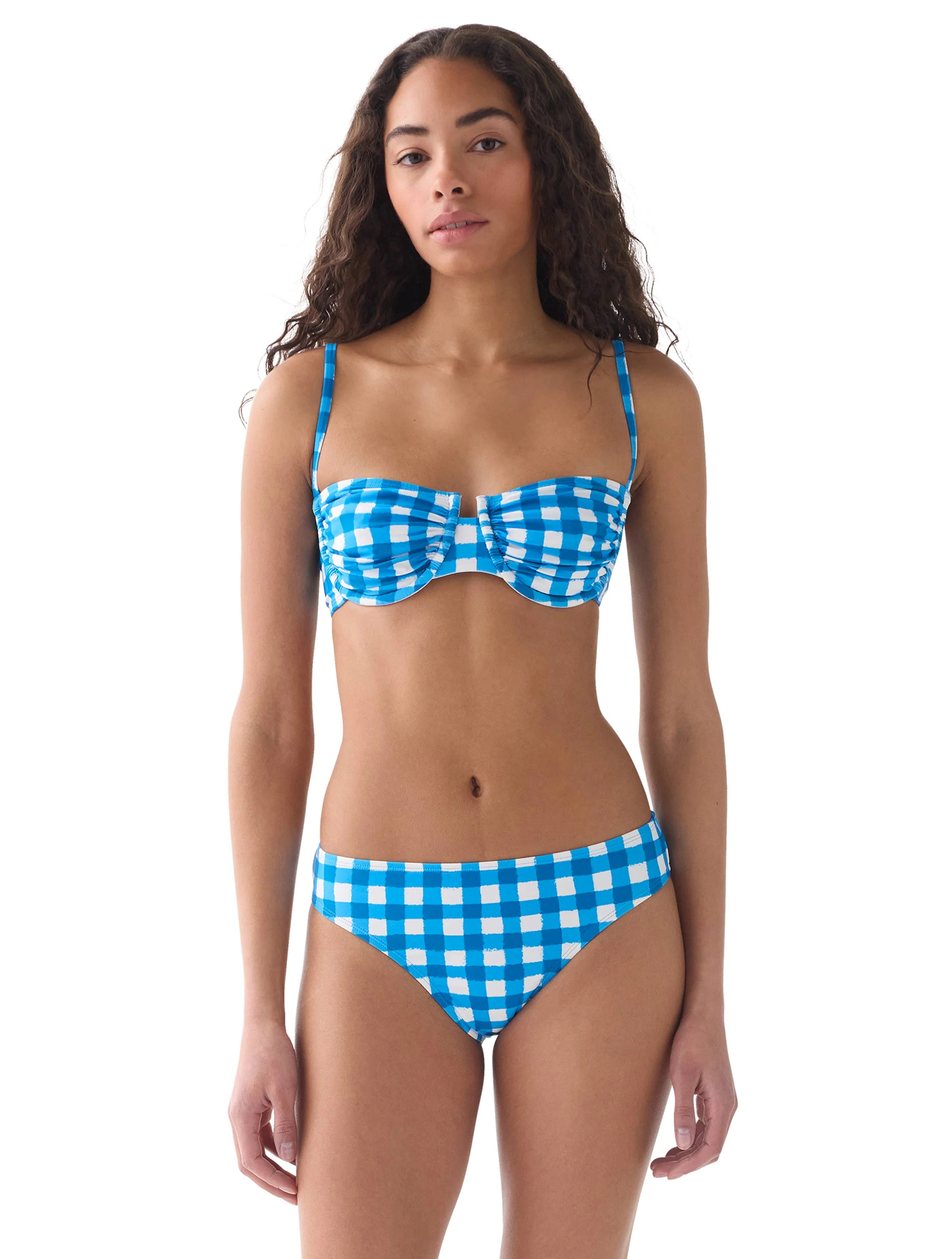 kate spade new york Ruched Underwire Bikini Top - Gingham | Beach2Ocean